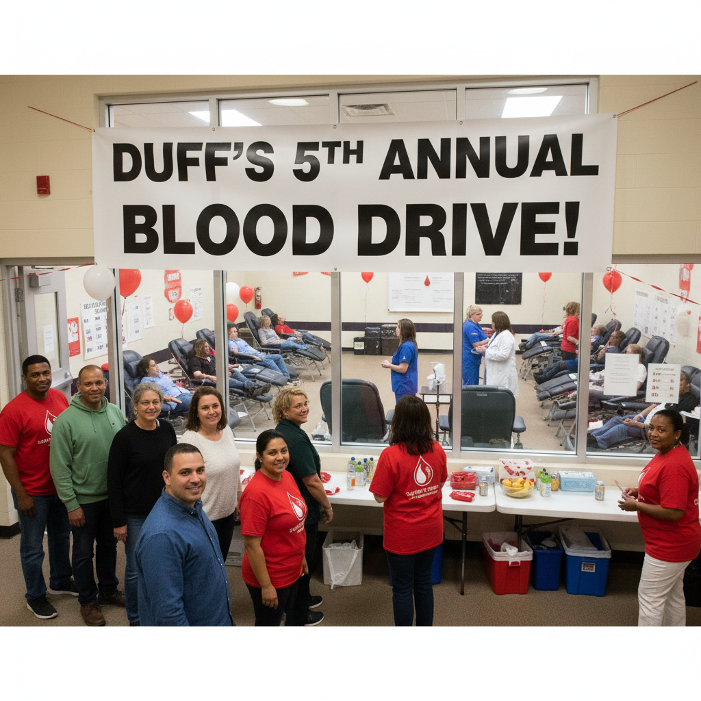 Duff's 5th Annual Blood Drive!